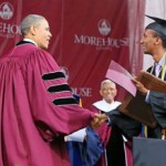 President Obama talking about Ethiopian student Betsegaw Tadele valedictorian for Morehouse College Class of 2013